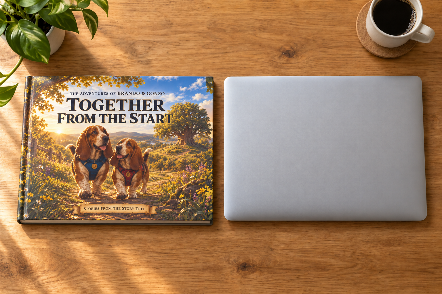 Together from the Start hardcover beside an unbranded laptop as a general scale reference