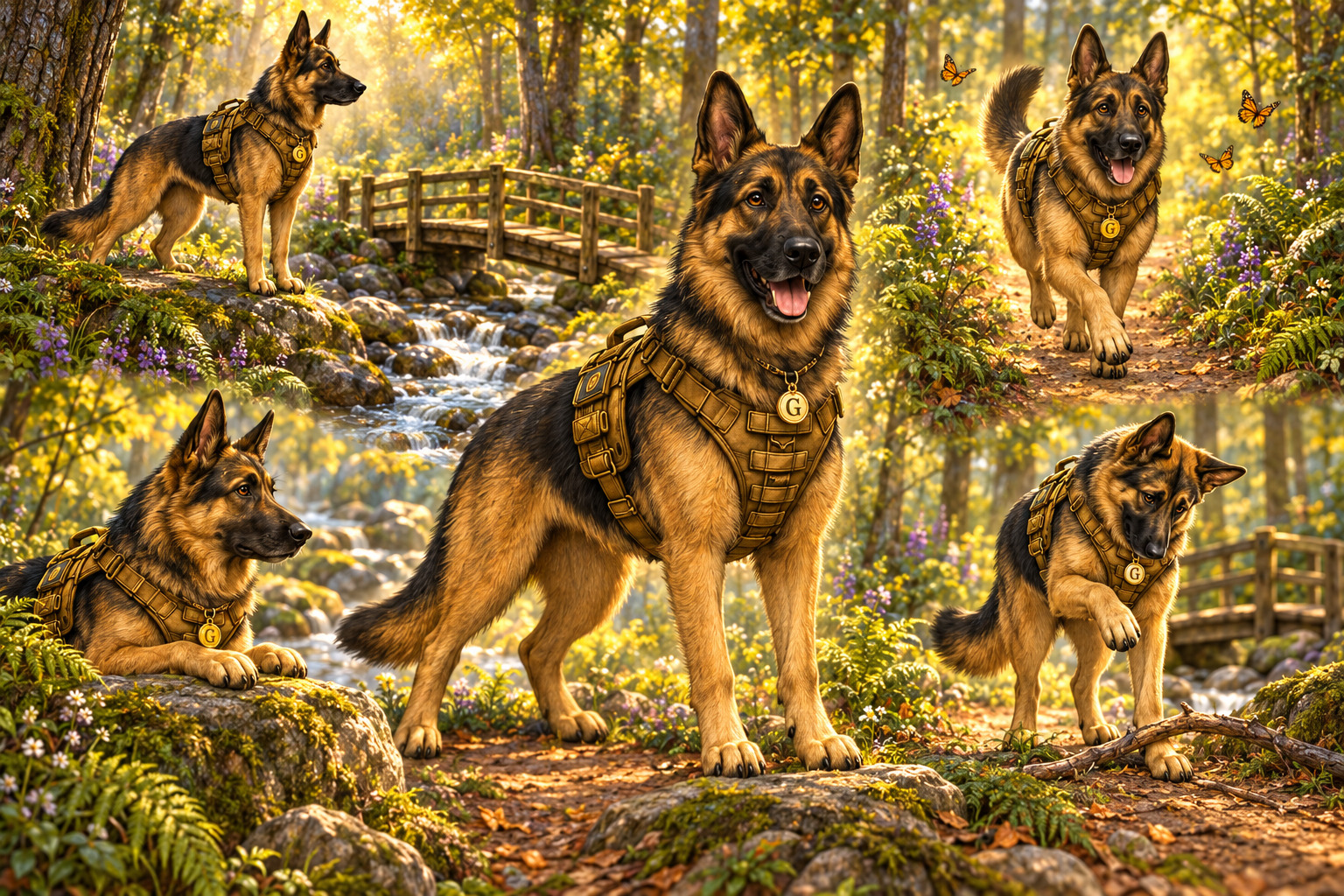 Griffin showing many expressions in a favorite Story Tree World setting