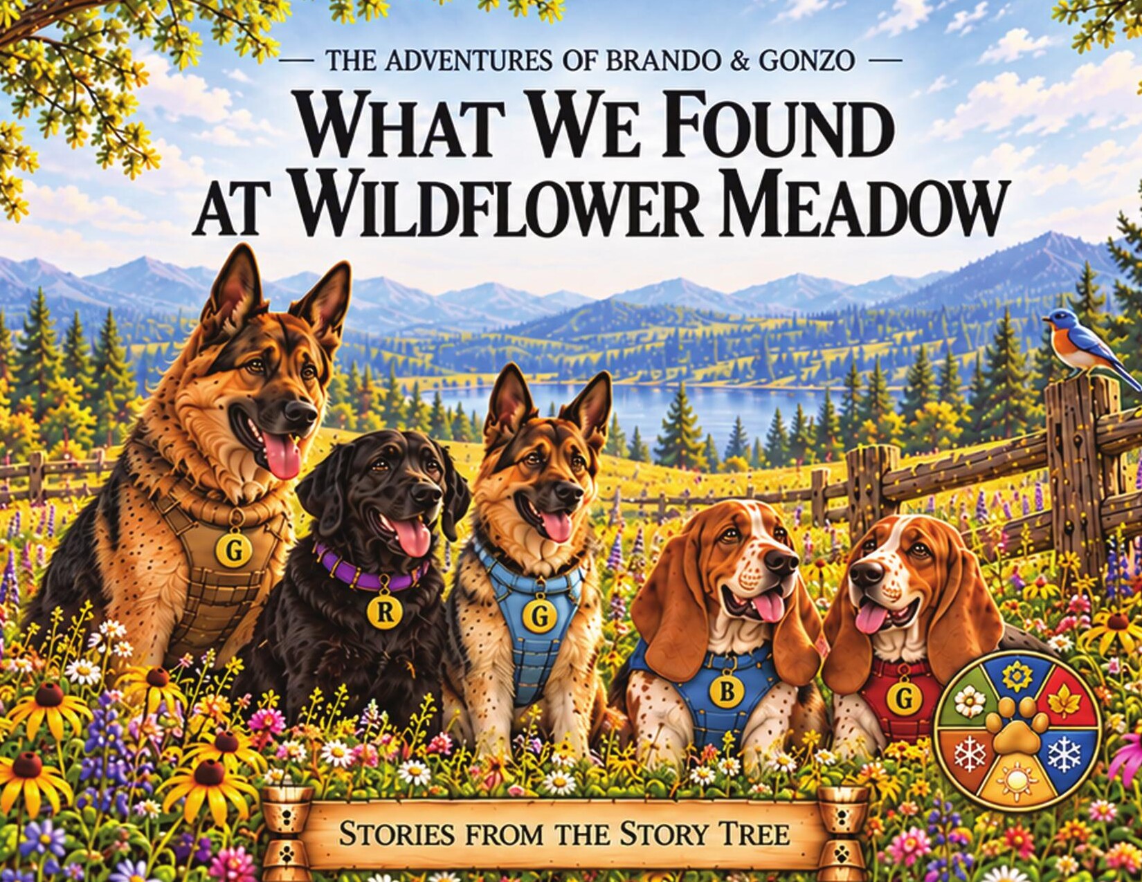 What We Found at Wildflower Meadow book cover featuring the full family among the wildflowers